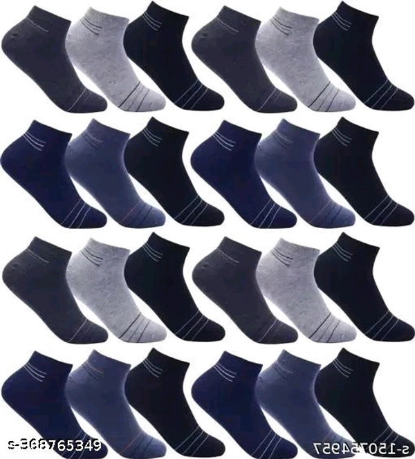 IVOLGA Men & Women Self Design, Solid, Striped, Printed Ankle Length Unisex Regular Casual Socks (PACK OF 6) - Free Size, ₹30