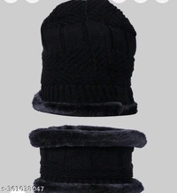 Beanie warm caps for Men and Women with hand gloves. Set of 1 - Free Size