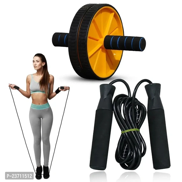 MANOGYAM Ab Roller Skipping Rope | Ab Exerciser | Abdominal Exerciser for Abs Workout | Ab Roller Wheel for Home Gym | Ab Roller for Men and Women