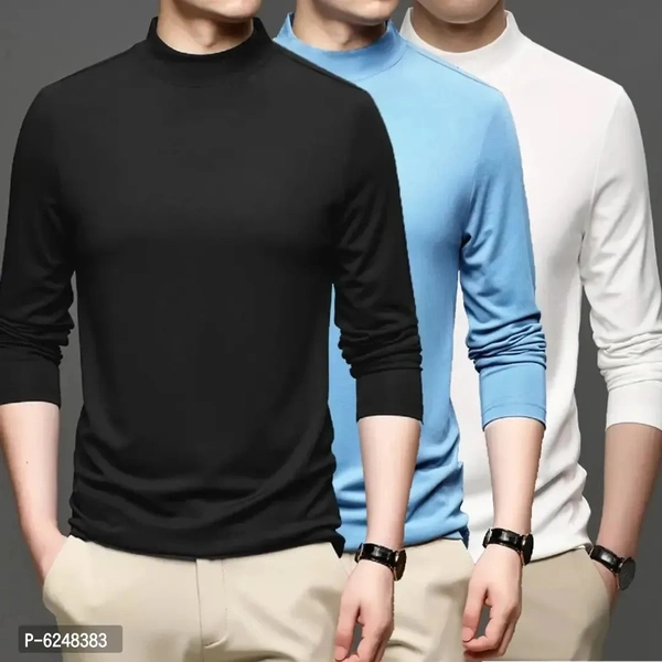 Pack of 3 stretchable full sleeves T shirts - L