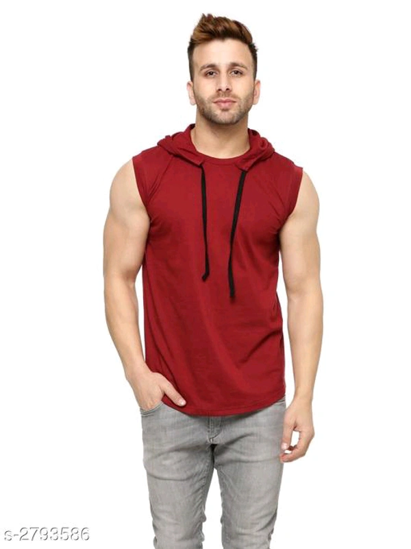 Fascista Men's Solid Hood Maroon TshirtsName: Fascista Men's Solid Hood Maroon TshirtsFabric: CottonSleeve Length: SleevelessPattern: SolidNet Quantity (N): 1Sizes:S, M, L, XLCountry of Origin: India - M, ₹30
