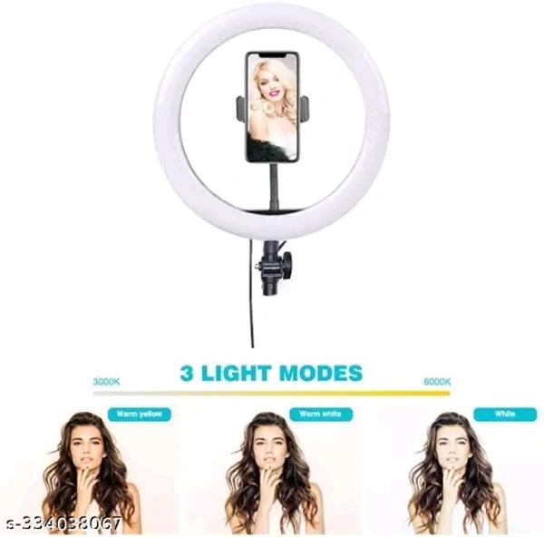 10" Portable LED Ring Light with 3 Color Modes Dimmable Lighting | for YouTube | Photo-Shoot | Video Shoot | Live Stream | Makeup & Vlogging | Compatible with iPhone/Android Phones & Cameras