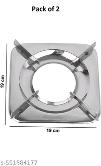 gas saver burner stand | fire and windproof gas saver jali ring | gas saver protecter flame | gas energy saver stand set for all gas stove, Open(PACK 2) - Silver