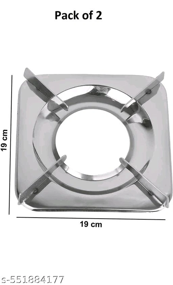 gas saver burner stand | fire and windproof gas saver jali ring | gas saver protecter flame | gas energy saver stand set for all gas stove, Open(PACK 2) - Silver