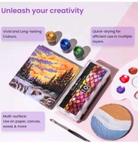 GRANOTONE Venezia Metallica Colors Kit - 10 Vibrant Water-Based, Non-Toxic Shades with Shimmering Effect, 15ml Each - Perfect for Artists & Crafters