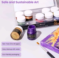 GRANOTONE Venezia Metallica Colors Kit - 10 Vibrant Water-Based, Non-Toxic Shades with Shimmering Effect, 15ml Each - Perfect for Artists & Crafters