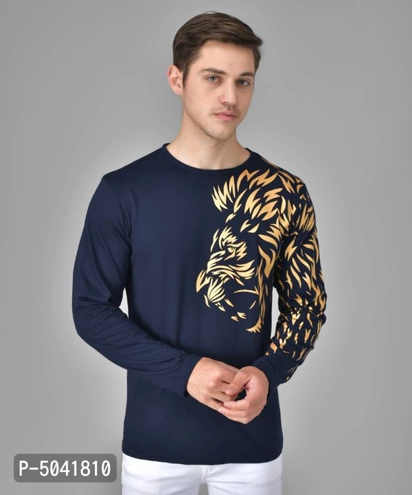 Trendy Stylish Cotton Blend Printed Tee for Men - L