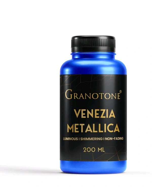 GRANOTONE Venezia Metallic Acrylic Paint, 200 ML - Extra Sheen, Non-Fading, Indoor/Outdoor, Non-Toxic, Multi-Surface - For Artists, Hobbyists & Kids - Made in India (VIOLET) - Blue