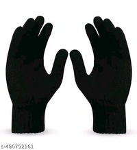Unisex Winter Knit Beanie Cap Hat Neck Warmer Scarf And Hand Gloves  - Black