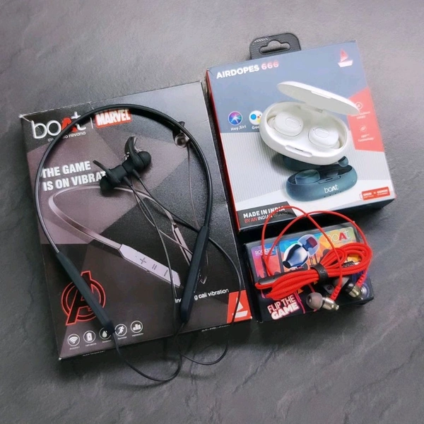 BOAT Boat Neckband + Earphones + Earbuds - White