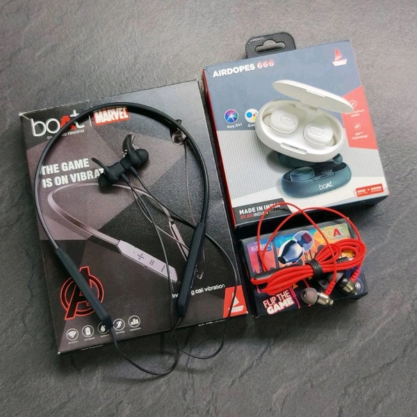 BOAT Boat Neckband + Earphones + Earbuds - White