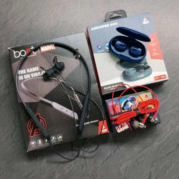 BOAT Boat Neckband + Earphones + Earbuds - White