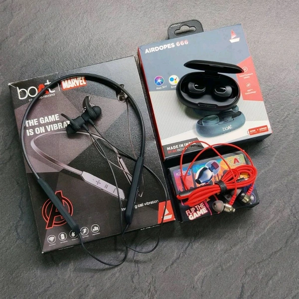 BOAT Boat Neckband + Earphones + Earbuds - Pelorous