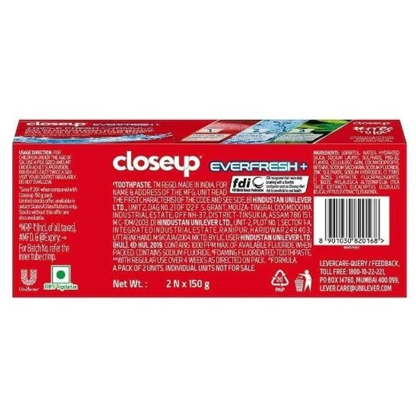 Closeup Everfresh+ Red Hot Gel Toothpaste 150 g (Pack of 2)
