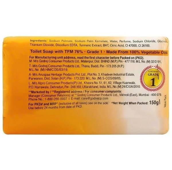Godrej No.1 Sandal and Turmeric Bath Soap 150 g (Pack of 4)