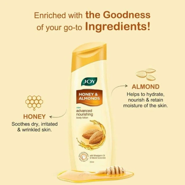 Joy Honey and Almonds Nourishing Body Lotion, 300ml (Pack of 2)