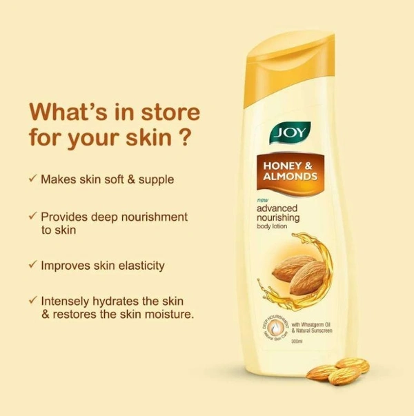 Joy Honey and Almonds Nourishing Body Lotion, 300ml (Pack of 2)