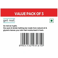 Get Real Pure & Tender Bathing Bar 125 g (Pack of 3)