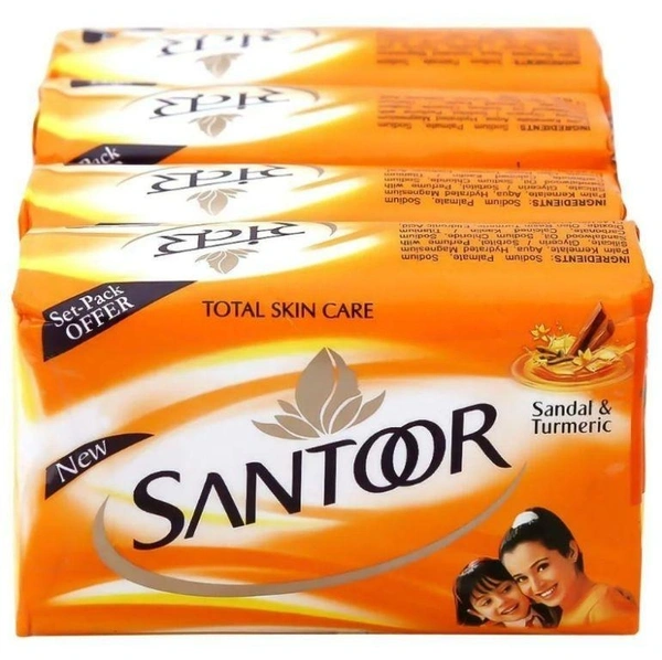 Santoor Sandal & Turmeric Soap 125 g (Pack of 4)