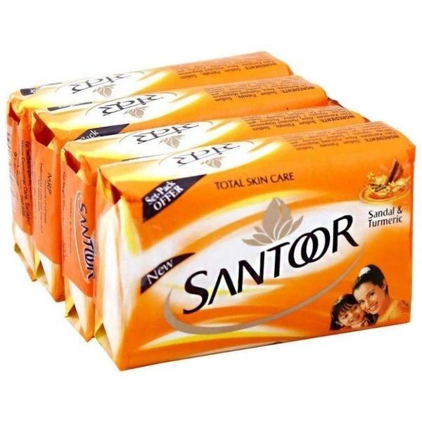 Santoor Sandal & Turmeric Soap 125 g (Pack of 4)