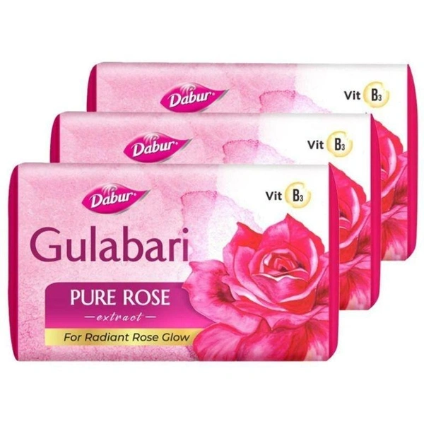 Dabur Gulabari Pure Rose Soap 150 g (Pack of 3)