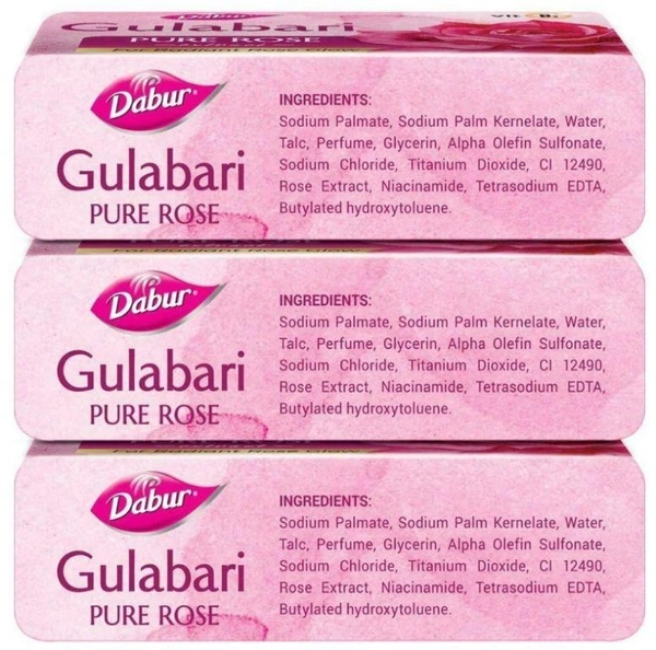 Dabur Gulabari Pure Rose Soap 150 g (Pack of 3)