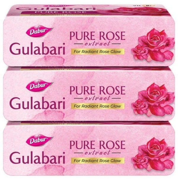 Dabur Gulabari Pure Rose Soap 150 g (Pack of 3)