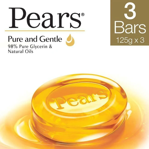 Pears Pure & Gentle Soap with Glycerin & Natural Oils 125 g (Pack of 3)