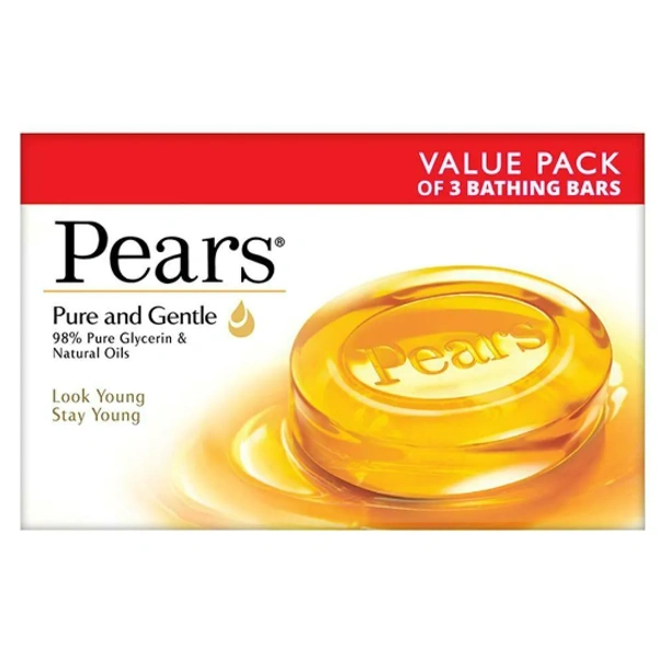 Pears Pure & Gentle Soap with Glycerin & Natural Oils 125 g (Pack of 3)
