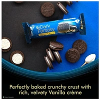 Sunfeast Dark Fantasy Vanilla Creme, 249g, Dark Crunchy Biscuit with Smooth Vanilla Creme