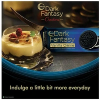 Sunfeast Dark Fantasy Vanilla Creme, 249g, Dark Crunchy Biscuit with Smooth Vanilla Creme