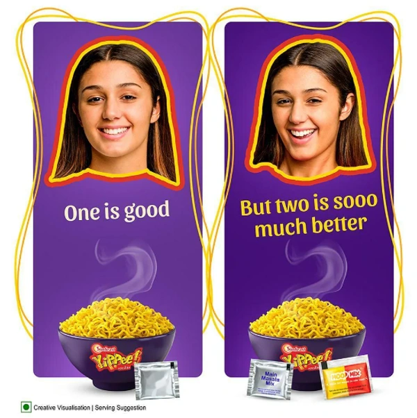 YiPPee! Magic Mood Masala 4 Block Instant Noodles | Long, Non-Sticky With Real Vegetables 280g
