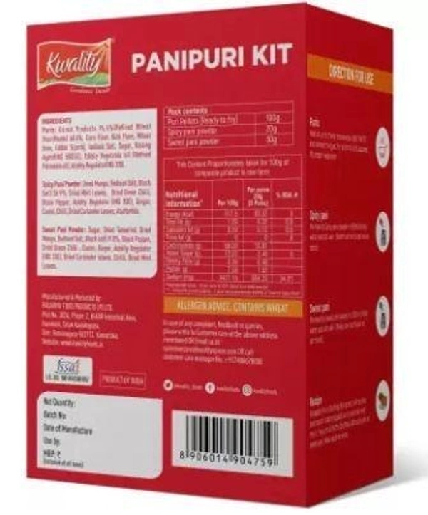 Kwality Pani Puri kit With 2 Different Flavours (Golgappa)  (150 g) 45 Pcs