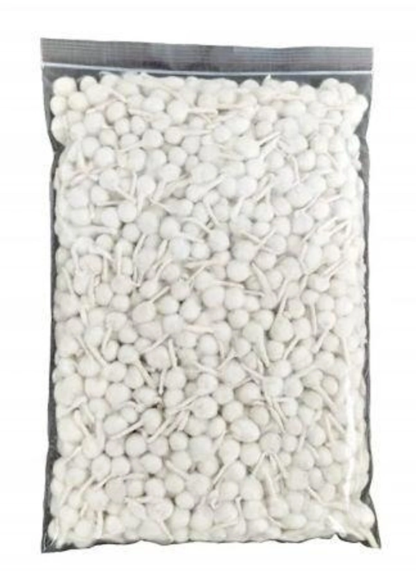 We Kart Premium Quality Phool Batti Round Cotton Kesar White Wicks For Pooja