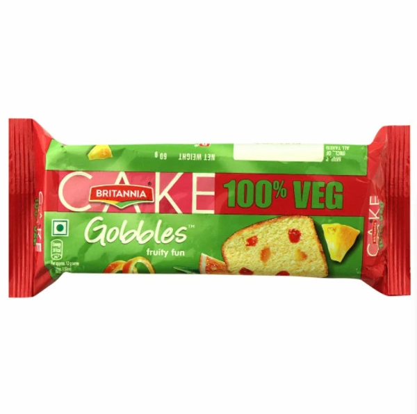 Britannia Gobbles Fruity Fun Cake 60 g (Pack)