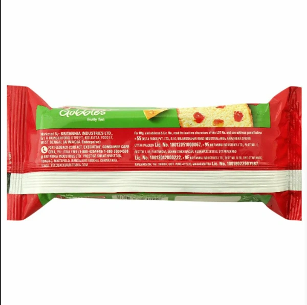 Britannia Gobbles Fruity Fun Cake 60 g (Pack)
