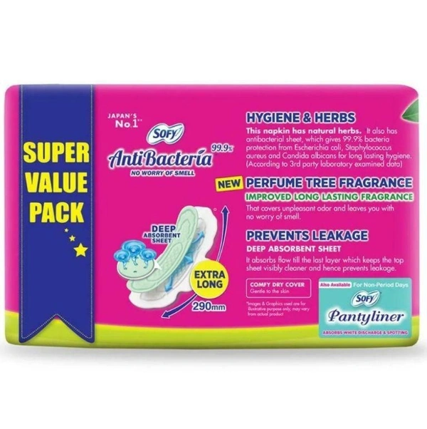 Sofy Antibacterial Hygiene & Herbs Slim Sanitary Napkins (XL) 48 Pads