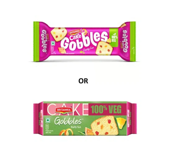 Britannia Gobbles Fruity Fun Slice Cake (Veg)