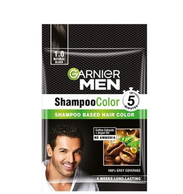 Garnier Men Shampoo Hair Color Shade 1.0 Natural Black