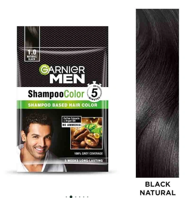 Garnier Men Shampoo Hair Color Shade 1.0 Natural Black