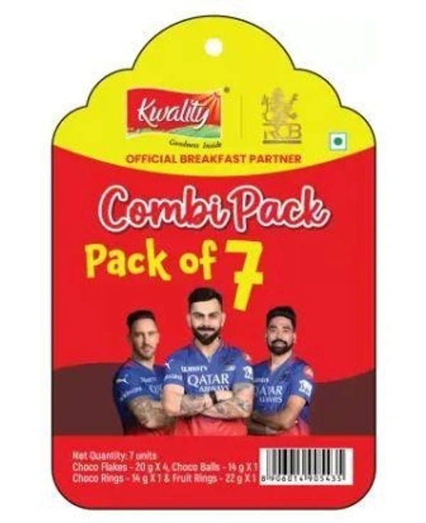Kwality With Chocos, Fruit rings, Breakfast Cereal for Kids Pouch  (7 x 18.57 g)