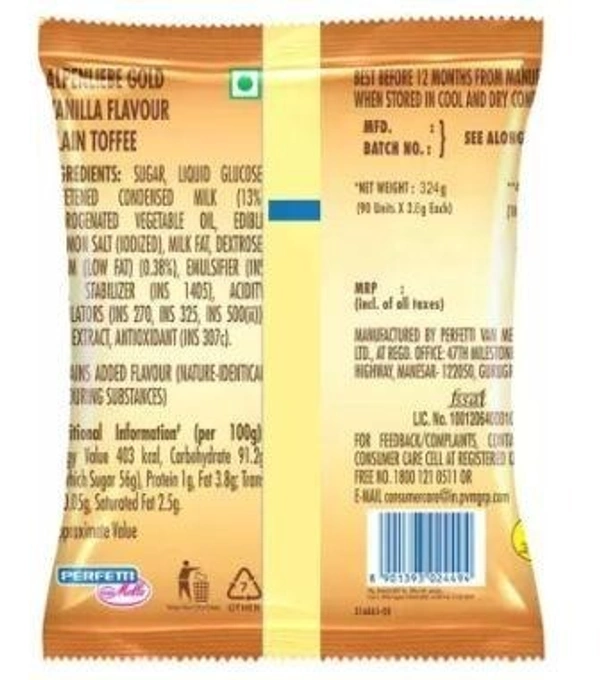 Alpenliebe Gold Rich Milky Caramel Toffee  (324 g)