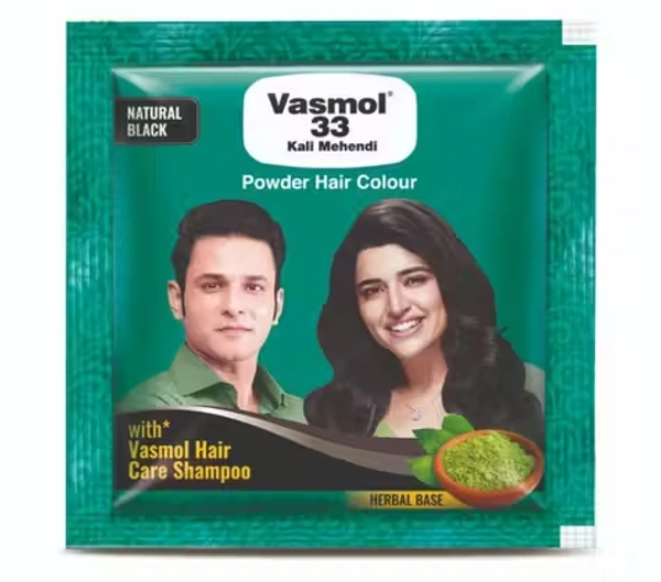 Vasmol 33 Kali Mehndi 10 gm with shampoo