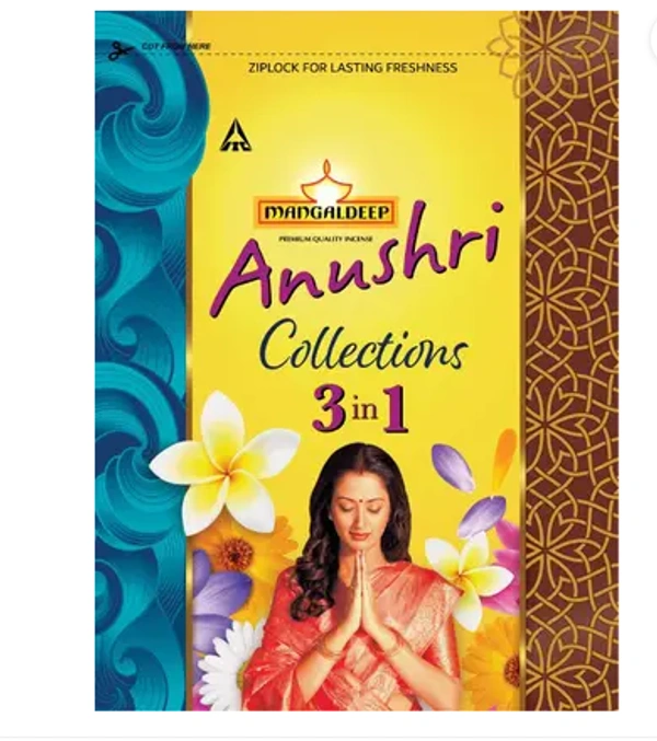 MANGALDEEP Anushri 3in1 Agarbatti Combo Aqua  (300 Units)