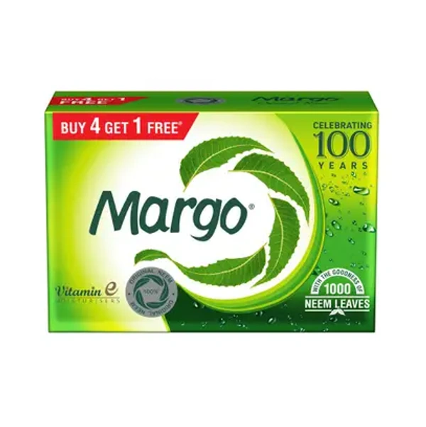 Margo Vitamin E Moisturisers Neem soap  (Combo Pack 4 + 1 Free, 100 g each)