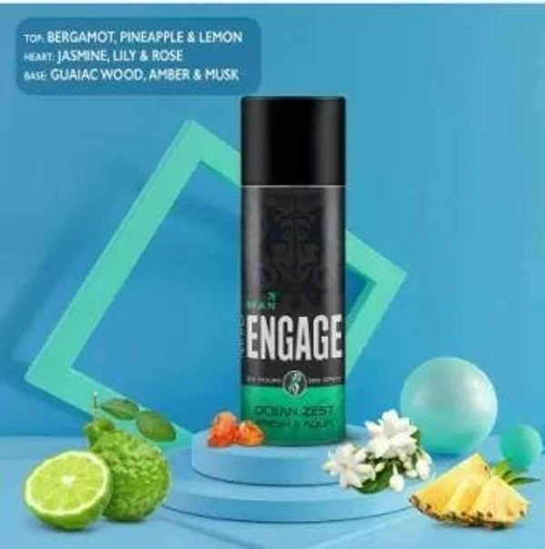 Engage Ocean Zest, Citrus and Aquatic, Skin Friendly Deodorant Spray - For Men  (150 ml)