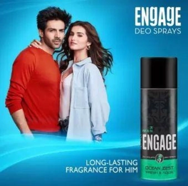 Engage Ocean Zest, Citrus and Aquatic, Skin Friendly Deodorant Spray - For Men  (150 ml)