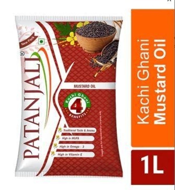 Patanjali Kachi Ghani Mustard Oil, 1 L