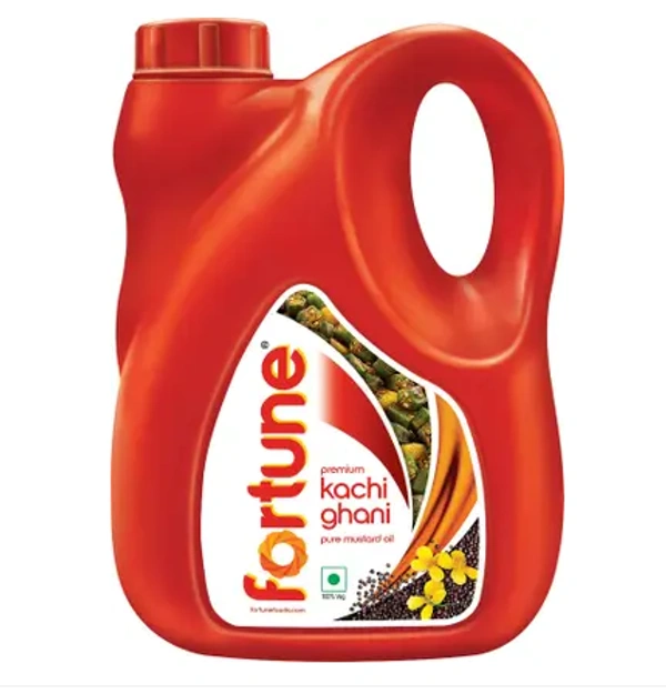 FORTUNE Kachi Ghani Pure Mustard Oil Jar (Sarson Tel)  (2 L)