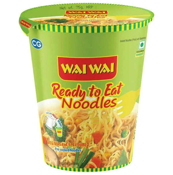 Wai Wai Ready to Eat Veg Masala Cup Noodles 75 g